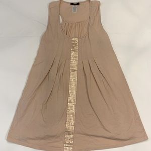MARK summer tank top with sequins, light peach, women’s size medium (K)
